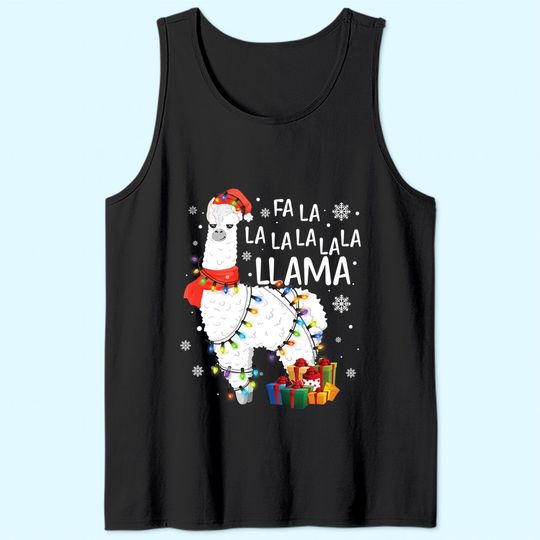 Fa La La Llama Funny Christmas Tank Top