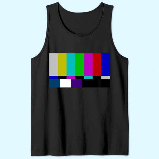 No Signal Television Screen Color Bars Test Pattern Tank Top