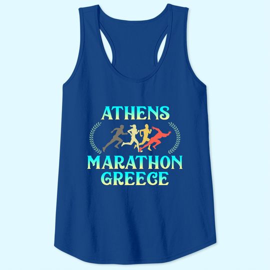 Athens Marathon Greece Greek Running Training Acropolis Tank Top