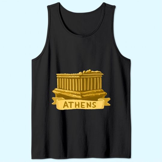 Athens Greece Acropolis Parthenon Gold Tank Top