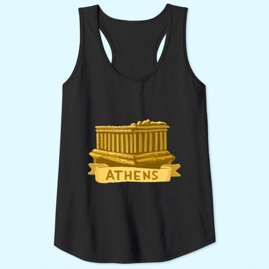 Athens Greece Acropolis Parthenon Gold Tank Top