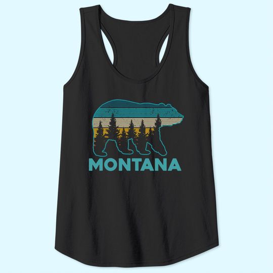 Montana Vintage Grizzly Bear Nature Hiking Tank Top