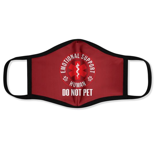 Emotional Support Human Do Not Pet Service Dog Love Humor Face Mask