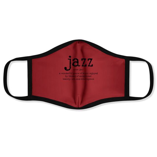 Jazz Music Definition Dictionary Face Mask