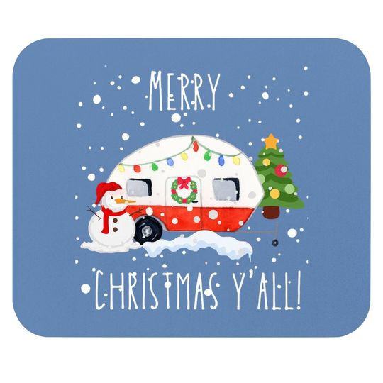 Merry Christmas Y'all Camper Mouse Pads