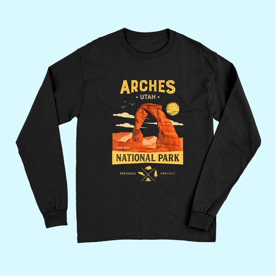 Arches National Park Long Sleeves Delicate Arch Vintage Utah Gift