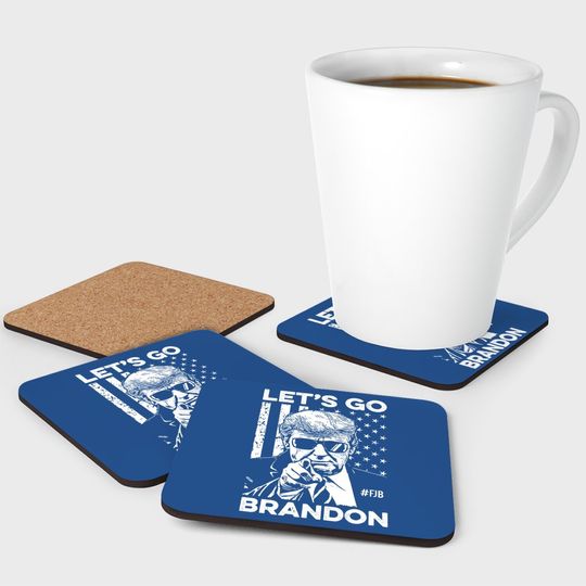 Let's Go Brandon Coasters Lets Go Brandon, FJB Coasters Hashtag FJB Pro America US Distressed Flag Coasters