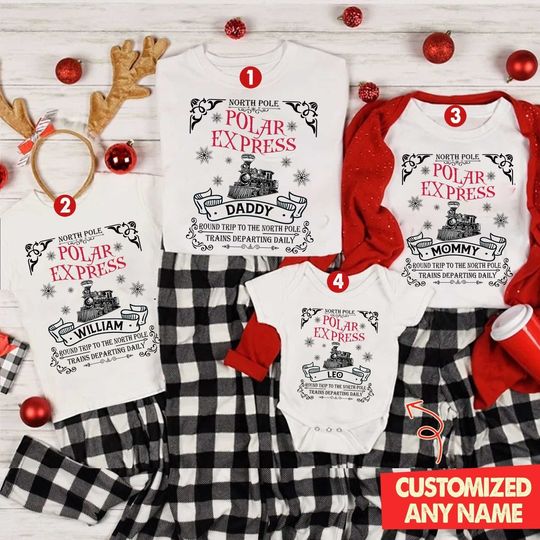 Christmas Family Matching Family Polar Express North Pole Polar Express Custom T-Shirt