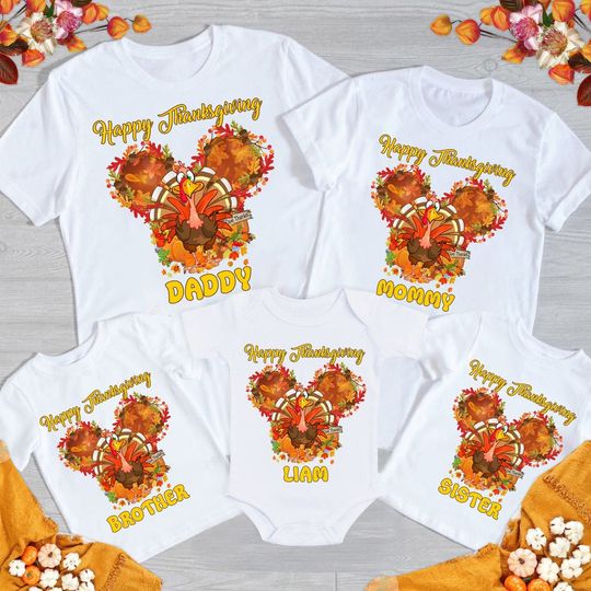 Disney Turkey Thanksgiving Family T Shirt
