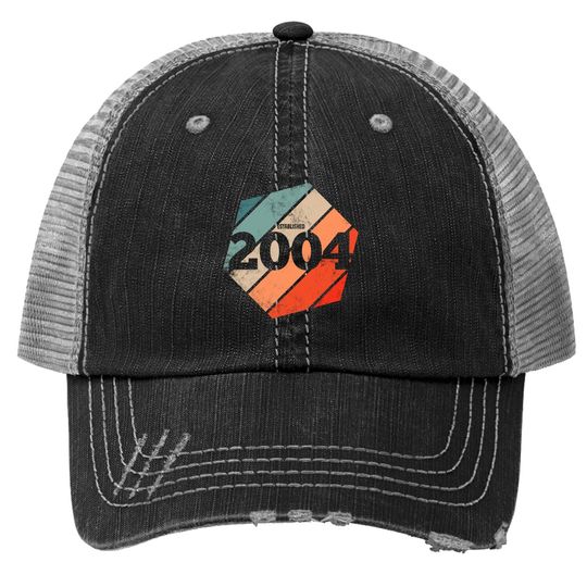 Established 2004 Vintage 17th Birthday Gift Retro Est 2004 Trucker Hat