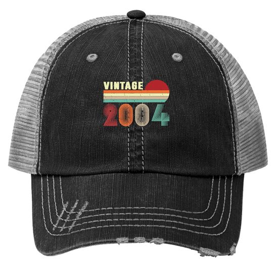 Vintage 2004 Funny 17 Years Old Boys And Girls 17th Birthday Trucker Hat