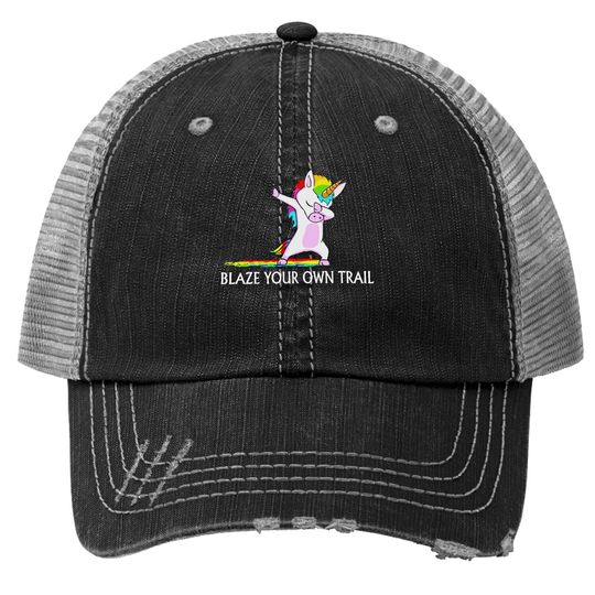 Blaze Your Own Trail Unicorn Trucker Hat