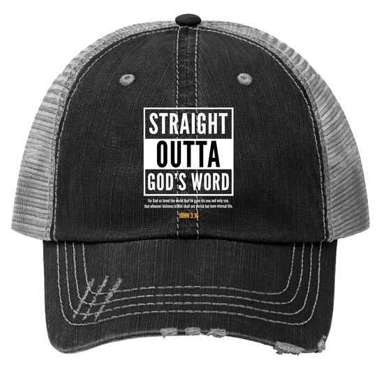 Straight Putta Gods Word Christian Trucker Hat