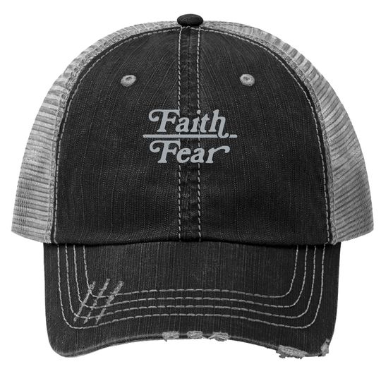 Faith Over Fear Trucker Hat Cute Religion Faithful Empowerment Novelty Trucker Hat
