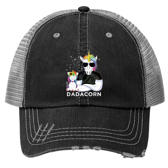 Dadacorn Muscle Unicorn Dad Baby, Daughter, Fathers Day Gift Trucker Hat