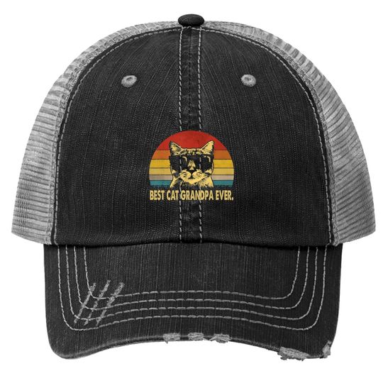 Best Cat Grandpa Ever Vintage T Trucker Hat Father's Day Trucker Hat Trucker Hat