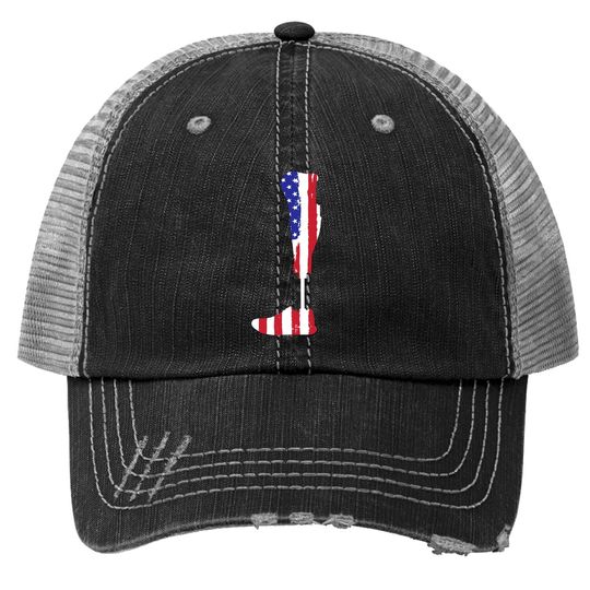 American Flag Prosthetic Leg Patriotic Amputee Trucker Hat