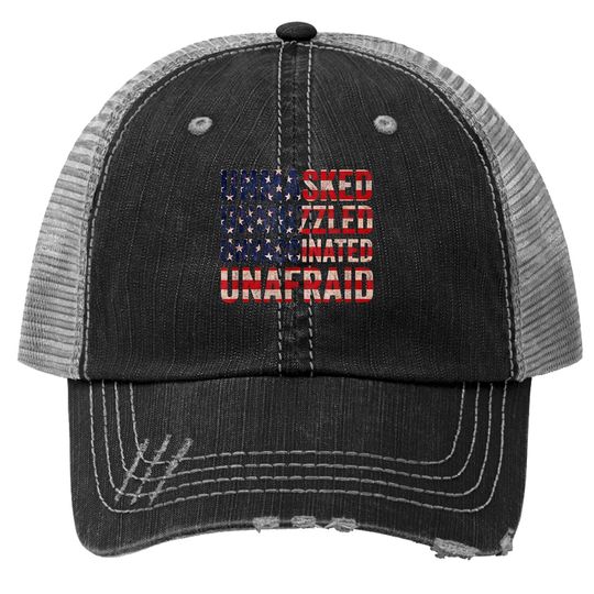 Unmasked Unmuzzled Unvaccinated Unafraid Trucker Hat