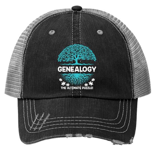 Genealogy The Ultimate Puzzle Family History Trucker Hat