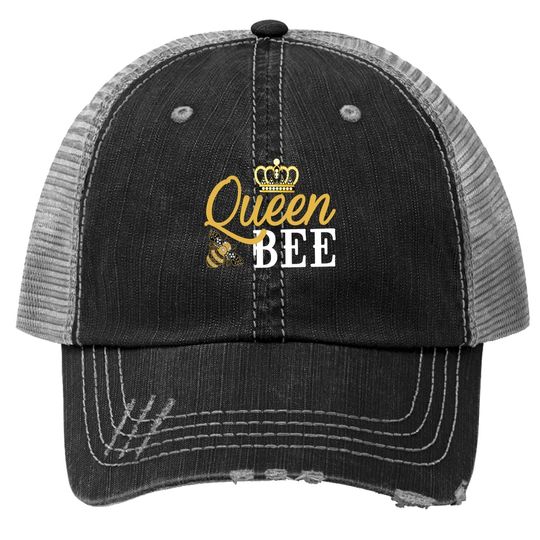 Queen Bee Crown Trucker Hat Cute Gift For Woman Beekeeper Trucker Hat