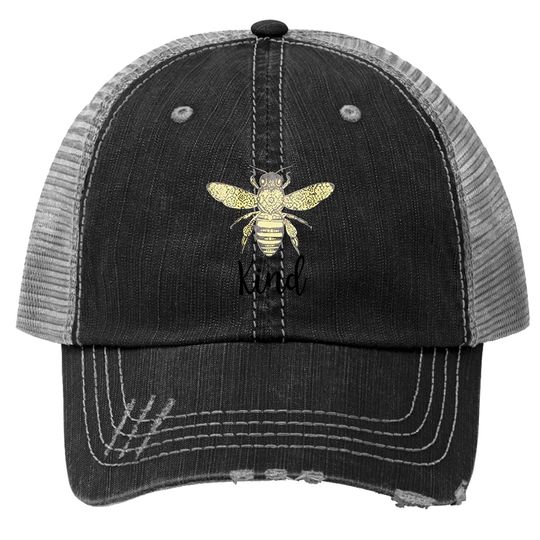 Bee Kind Graphic Trucker Hat Junior Trucker Hatn Girls Short Sleeve Crew Neck Summer Casual Loose Trucker Hat Tops