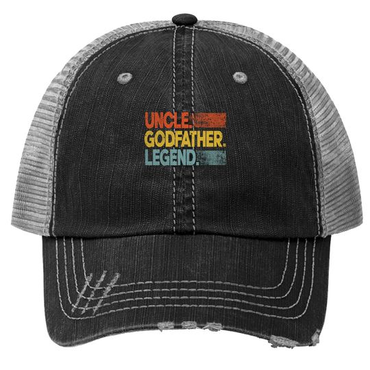 Retro Uncle Godfather Legend Funny Uncle Trucker Hat Father's Day Trucker Hat