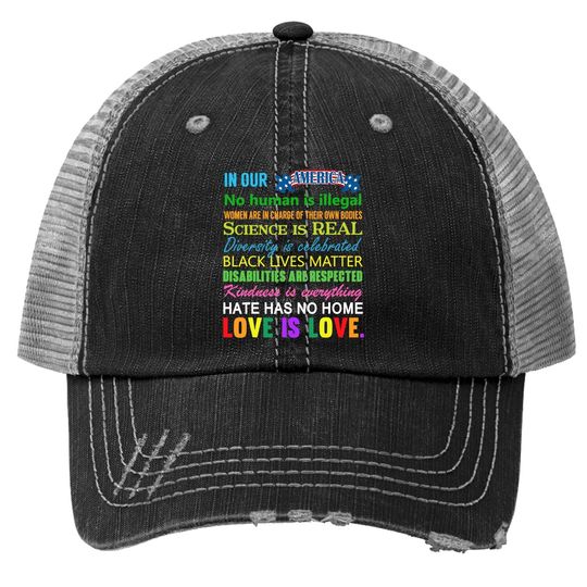 Science Is Real Black Lives Matter Trucker Hat Gay Pride Kindness Trucker Hat
