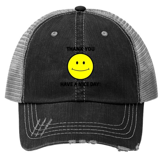 Thank You Have A Nice Day Smiley Grocery Bag Novelty Trucker Hat