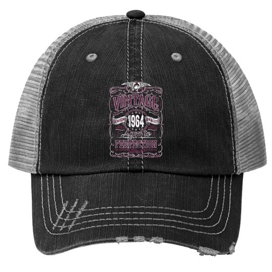 57th Birthday Trucker Hat For - Vintage 1964 Aged To Perfection