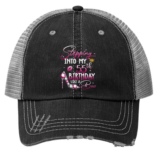 Stepping Into My 55th Birthday In 1965 Gifts 55 Years Old Trucker Hat