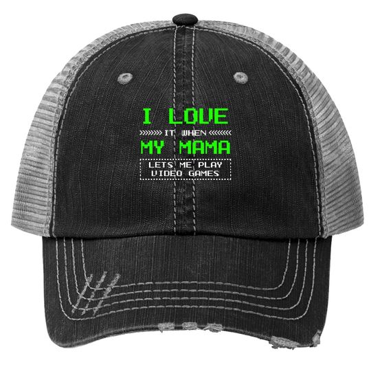 I Love My Mama Trucker Hat Trucker Hatn Boy Gift Trucker Hat
