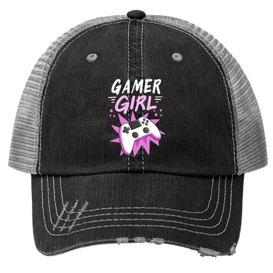 Gamer Girl Gaming Streaming Video Games Gift Trucker Hat
