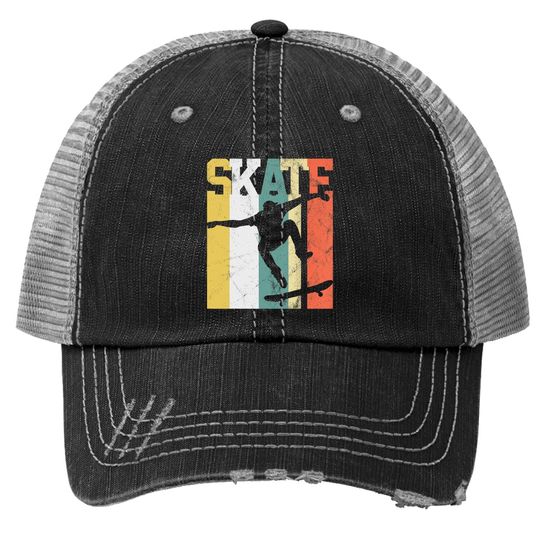 Skate Skateboarder Gift Skateboard Retro Trucker Hat
