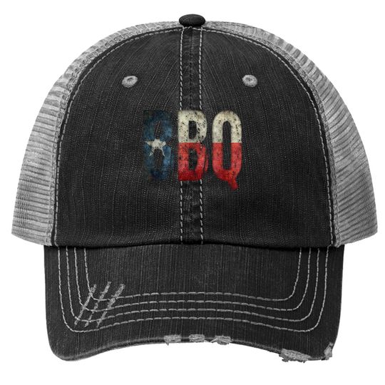 Bbq Texas State Flag Barbecue Trucker Hat