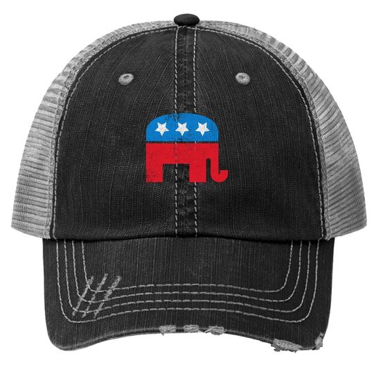 Distressed Republican Elephant Trucker Hat
