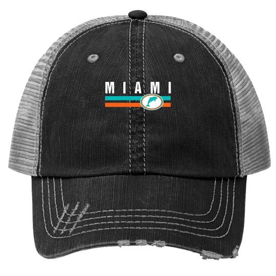 Miami Trucker Hat Retro Dolphin