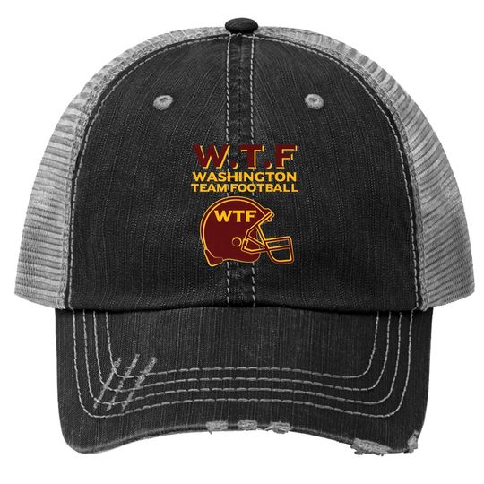 Washington Team Football Fan Wtf Helmet Logo Adult Premium Trucker Hat