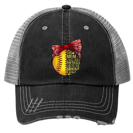 Softball Gift Mom Pitcher Catcher Girls Lovers Trucker Hat