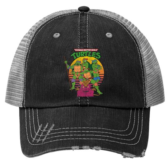 Teenage Mutant Ninja Turtles Retro Sun Group Trucker Hat-trucker Hat