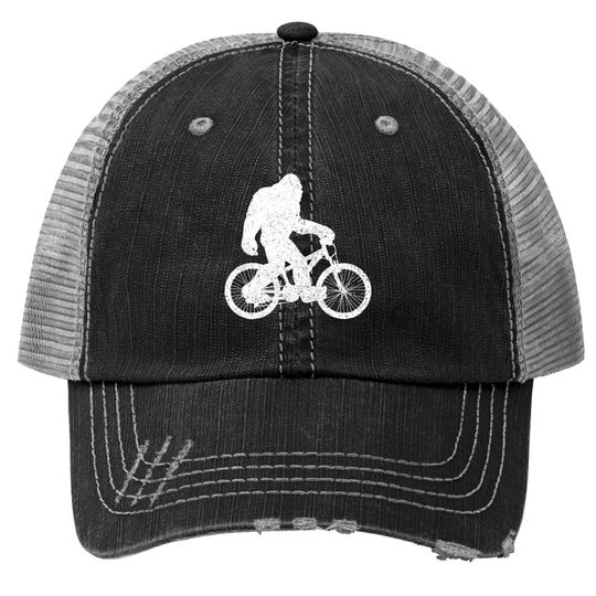 Mountain Bike Bigfoot Mtb Biking Cycling Biker Gift Trucker Hat