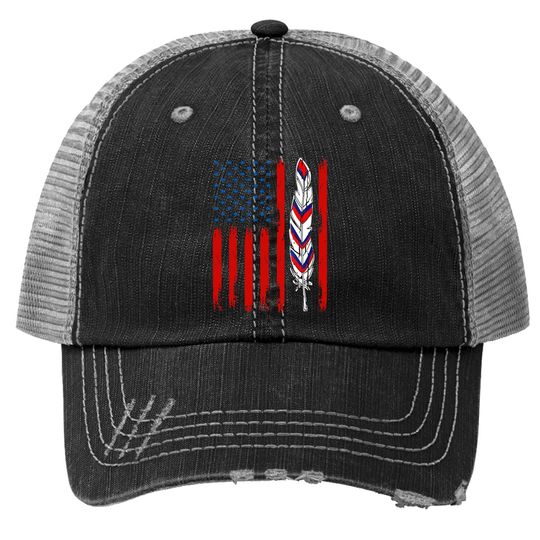 American Flag Native Pride 4th Of July Usa Patriotic Trucker Hat