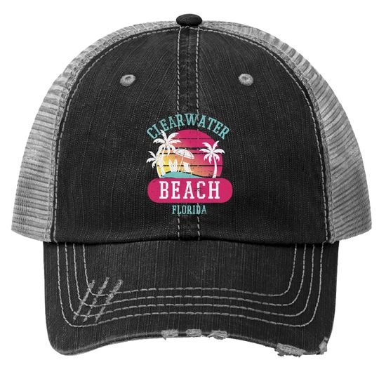 Clearwater Beach Original Florida Sunset Beaches Trucker Hat