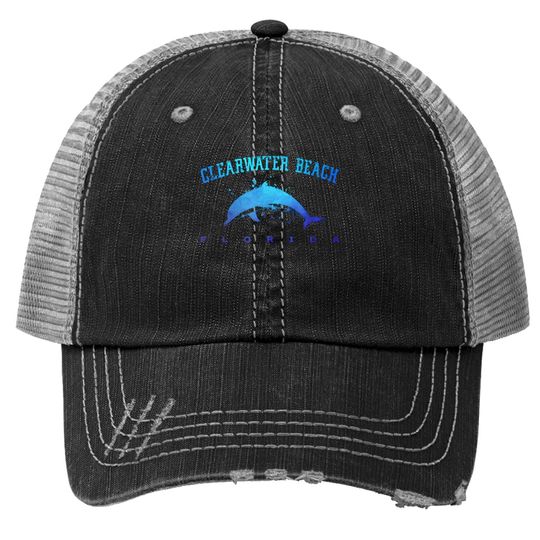 Clearwater Beach Florida Dolphin Lover Scuba Diving Vacation Trucker Hat