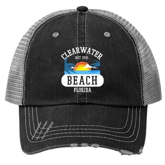Clearwater Beach Florida Beach Trucker Hat