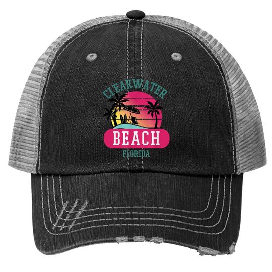 Retro Cool Clearwater Beach Original Florida Beaches Trucker Hat
