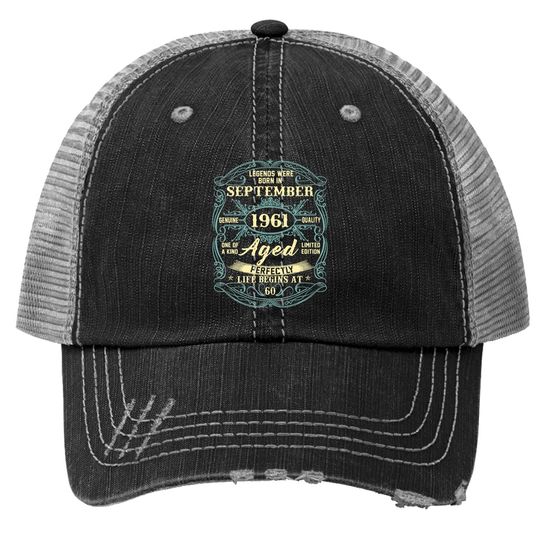 September 1961 60th Birthday Gift 60 Year Trucker Hat