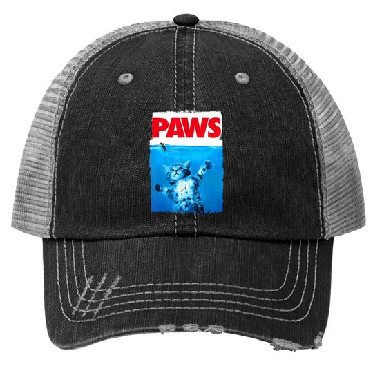 Paws Cat And Mouse Top, Cute Cat Lover Parody Top Trucker Hat