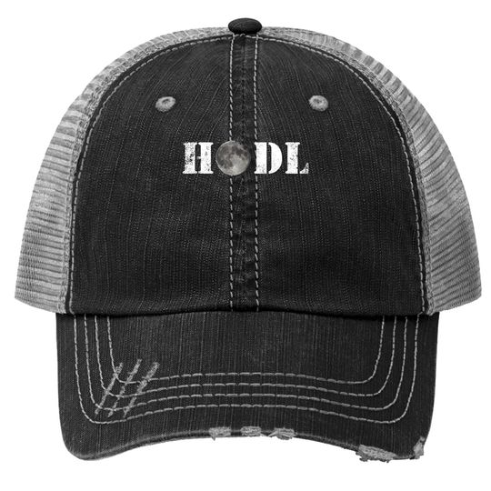 Crypto Merch, Hodl Moon Cryptocurrency  trucker Hat
