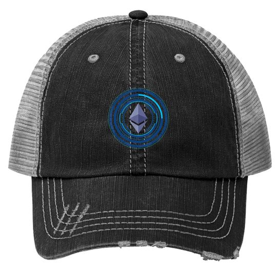 Ethereum Eth Crypto Trader Space To Moon Rocket Freedom Gift Trucker Hat