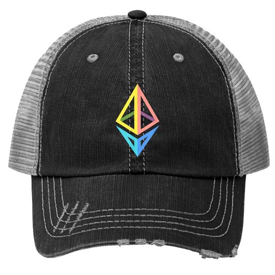 Ethereum Logo Eth Coin Crypto Bitcoin Trader Miner Gift Trucker Hat